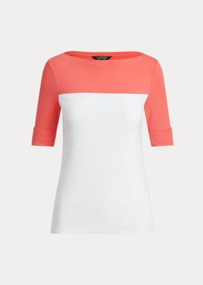 Top Ralph Lauren Two-Tone Boatneck Mulher 31082-YAGJ